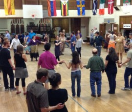 Marguerite leads the group in a beginners' lesson. IMG_0469