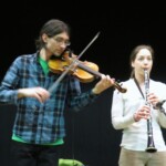 Cedar and Rebecca rock out.