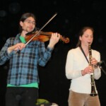 Cedar and Rebecca rock out.